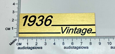 Marshall 1936 Vintage Logo for Amp Badge Custom Made Gold Aluminum