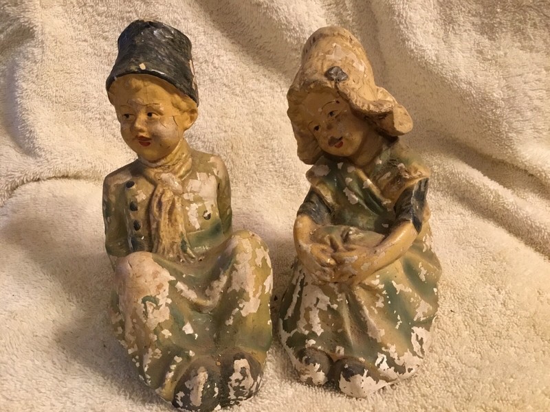 Dutch Couple Statues Vintage Item 7” Tall From Estate