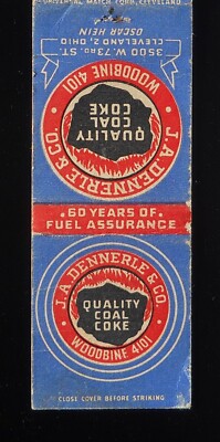 1940s J. A. Dennerle & Co. Quality Coal Coke 60 Years Oscar Hein Cleveland OH MB