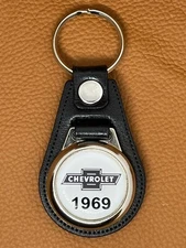 1969 CHEVY BLACK PREMIUM LEATHER KEYCHAIN