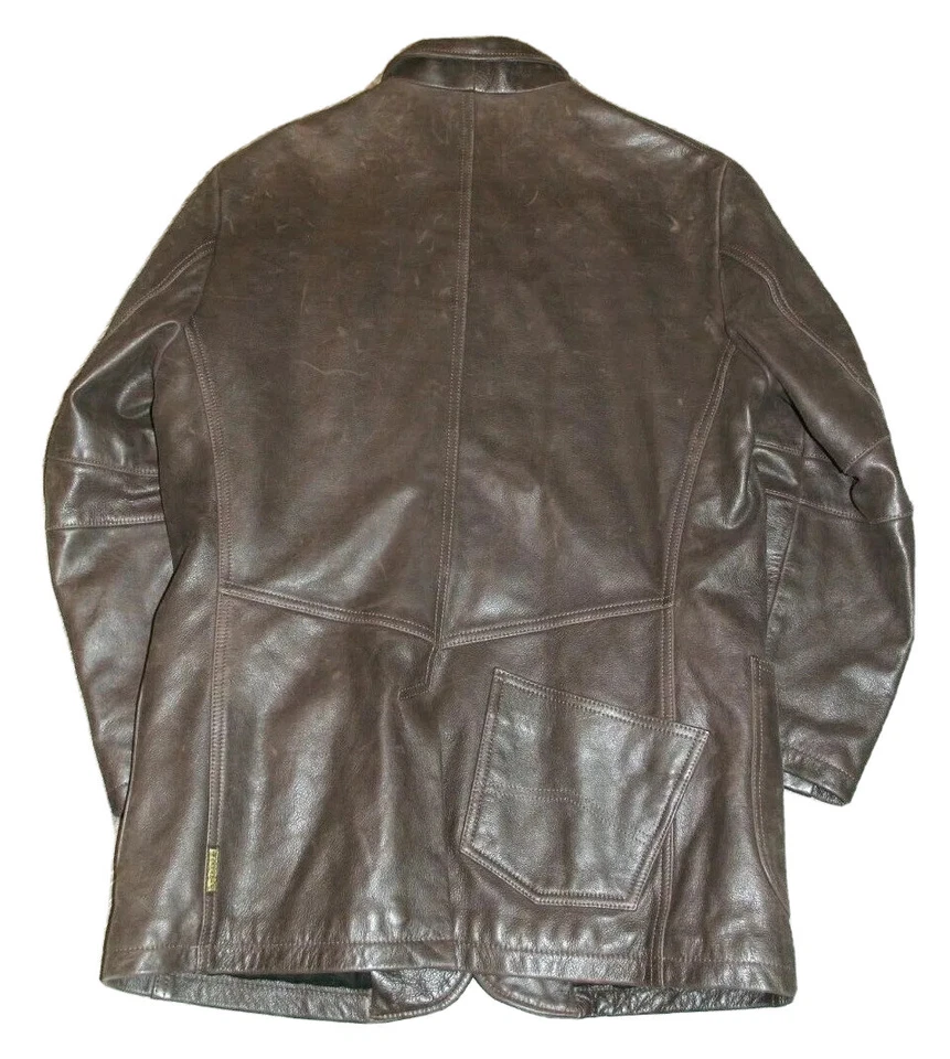 Chaqueta de cuero acolchada vintage Armani Jeans Simin T talla 34 hecha en Rumania Foto 2 de 4