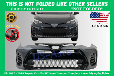 To1000400 Fit 2017 - 2019 Toyota Corolla SE Front Complete Bumper Assembly ...