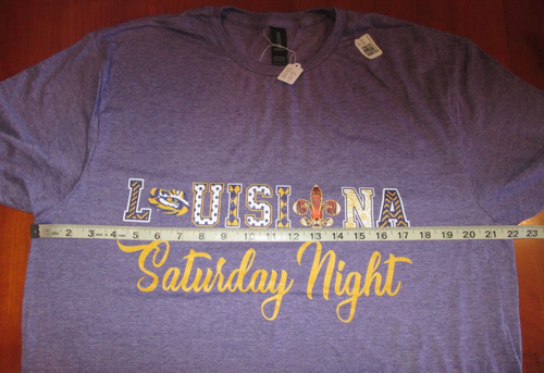 NWT Purple Louisiana Saturday Night T-Shirt Mens Size L Chest 44 SS 215-33532 - Picture 7 of 7