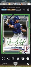 Topps Bunt Bowman 21 Heriberto Hernandez Green Signature Super Rare Digital
