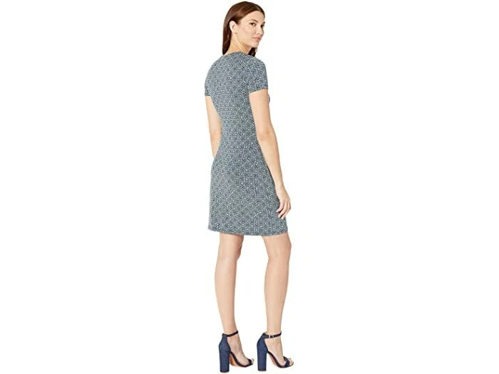 Michael Kors Aziza Short Sleeve Tie Twist Dress True Navy Sea