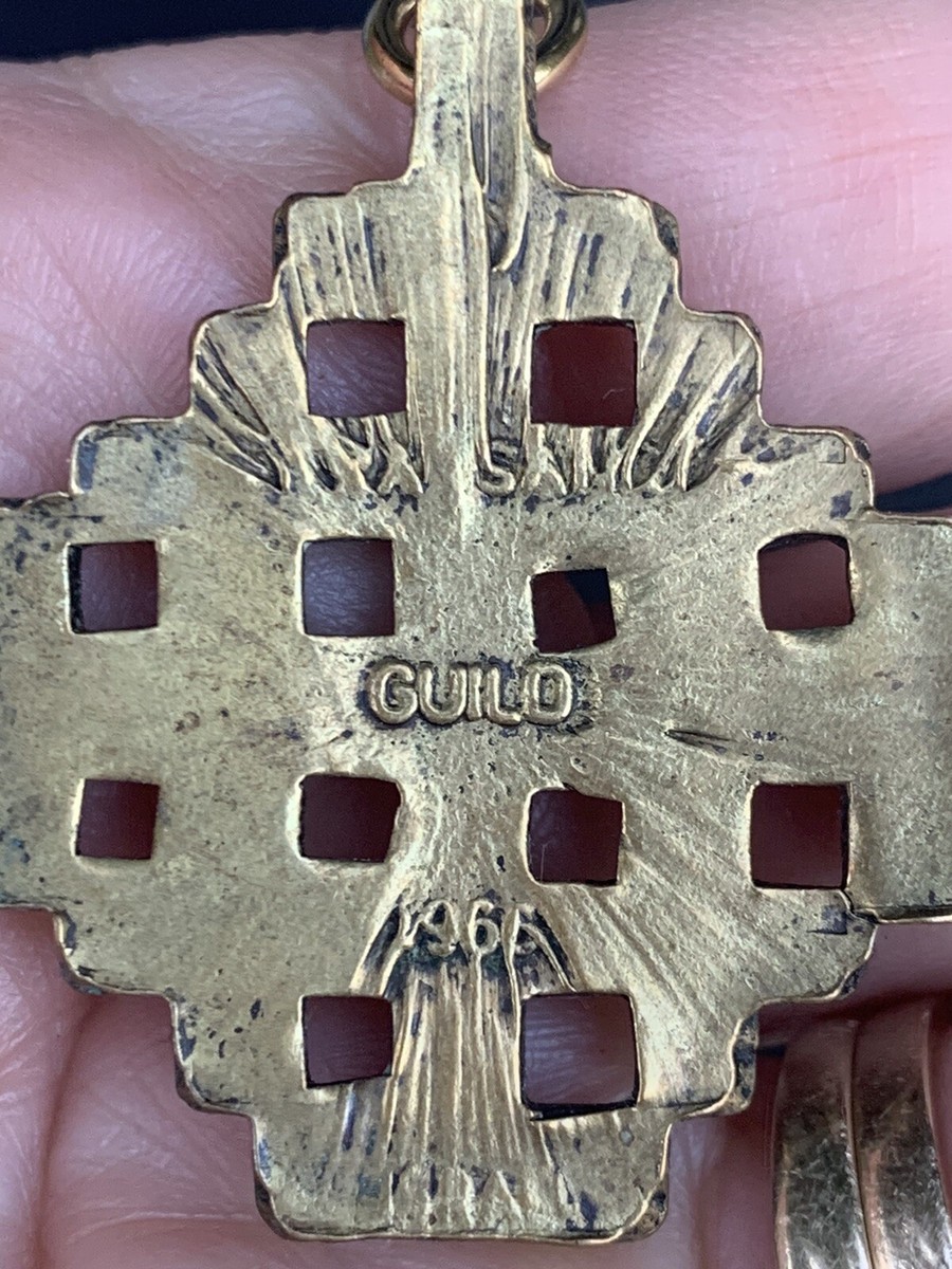 Jerusalem 1966 Terra Sancta Guild Israel Cross Pendant