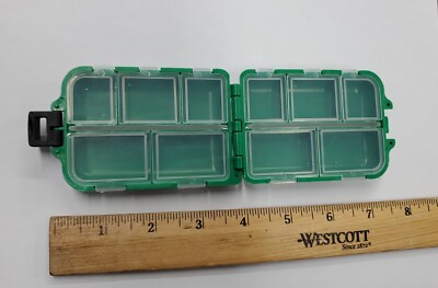 Pocket Fly Tackle Box - Green - 10 Compartments -  Fly Fishing/Ice Fishing