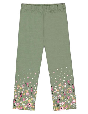 dopodopo girls girls capri leggings 3/4 pants with print dark green size 98