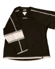 NWT Bauer 900 Series Junior Hockey Jersey Black White Silver Medium