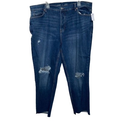 Old Navy Size 22 Jeans Blue CURVY EXTRA HIGH RISE BUTTON FLY SKY-HI STRAIGHT