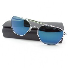 Randolph Aviator II Bright Chrome Skytec Cobalt Polarized 55mm AT006 USA New