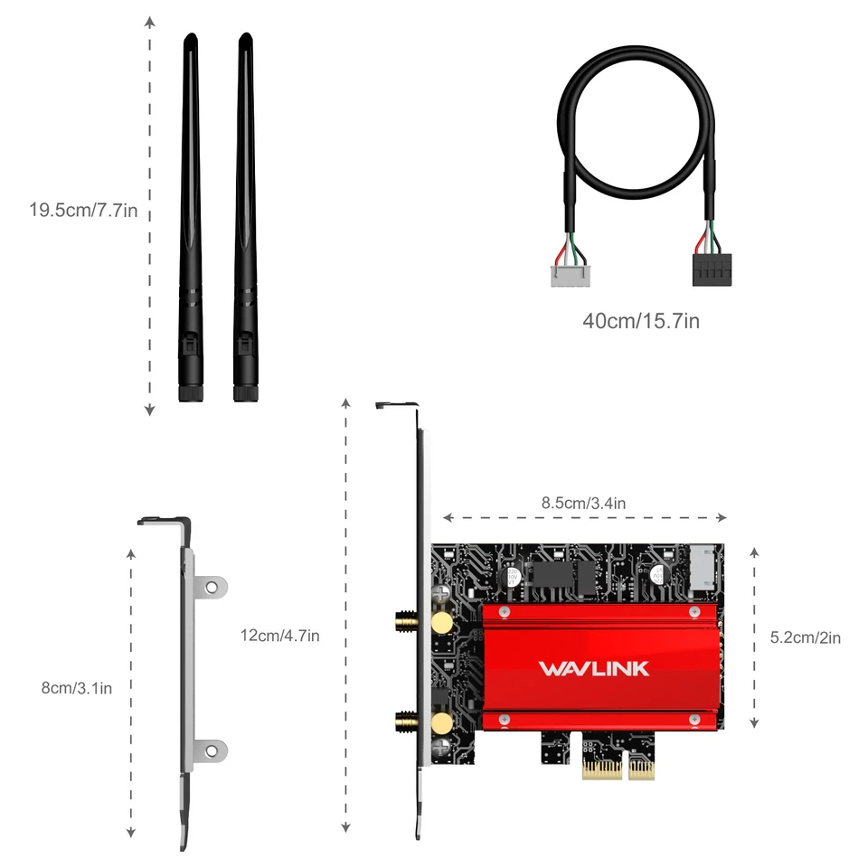 WiFi7 PCIE Netzwerkkarte 8800Mbps Tri-Band IntelBE200 Wireless Adapter Bluetooth - Bild 3 von 4
