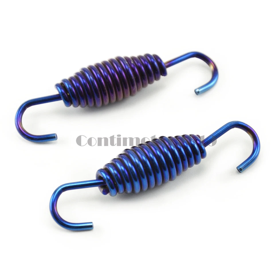 4x 55mm Tubo Silenciador Escape Moto Acero Inoxidable Resorte Gancho Perchas Azul Foto 2 de 4