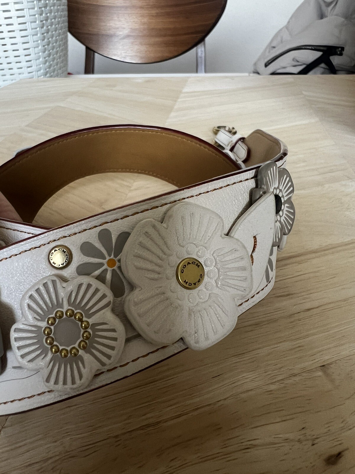 Coach Chalk/ White Tea Rose Novelty Bag Strap eBay