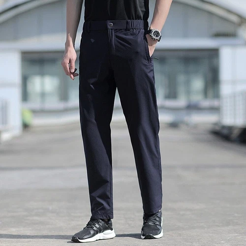 Herren Sommer Hose Eis Seide Stretch Atmungsaktiv Gerades Bein Hose Schnelltrocknend - Bild 4 von 19