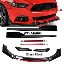 For Ford Mustang 2000-2021Front Bumper Lip Spoiler Splitter Rear Lip Side Skirt