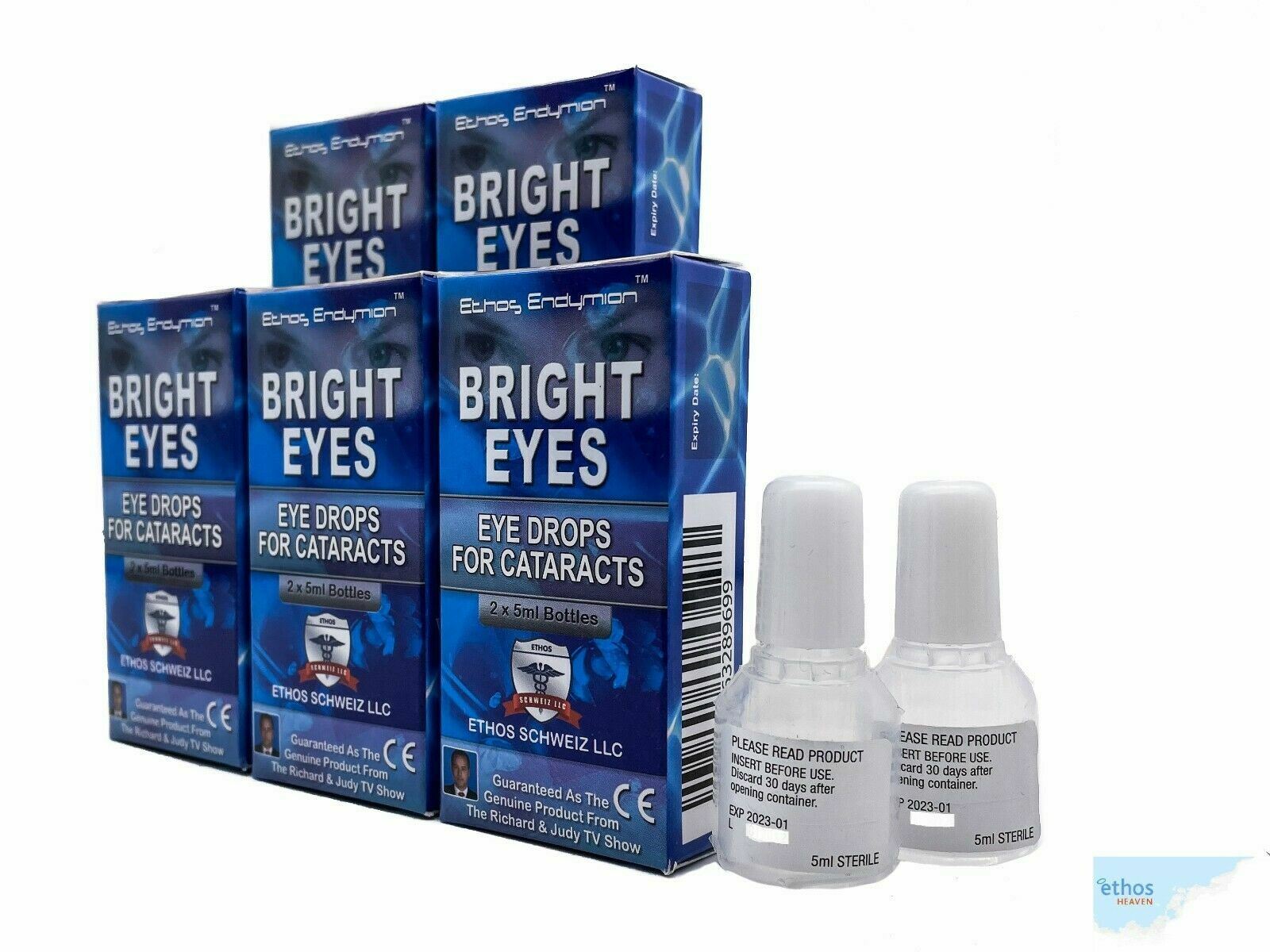 Ethos Bright Eyes NAC Eye Drops for Cataracts 5 Boxes 50ml As Seen on