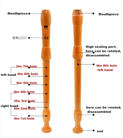 Flauta de madera de arce alto F de 8 agujeros grabadora alemana instrumentos musicales chinos Dizi Foto 3 de 4