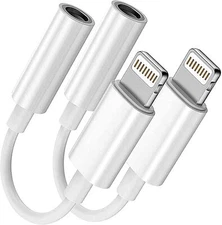 [Apple Mfi Certified] Lightning to 3.5 Mm Headphone Jack Adapter, 2 Pack Earphon
