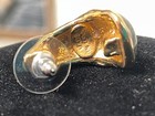 VINTAGE signed Made in USA ENAMEL EARRINGS PIERCED BOUGIE FUN  1" drop — photo 6