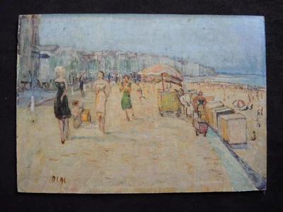 Jacques Ochs 1883-1971 Belgische Strandpromenade Oostende oder Knokke um 1950/60 - Bild 1 von 4
