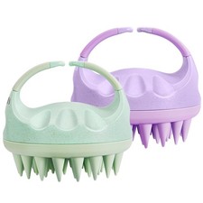HEETA Scalp Massager with Soft Silicone Bristles for Hair Green  Purple