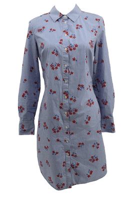 boden gingham shirt dress Ivy Button Cotton Midi Dress-Gingham