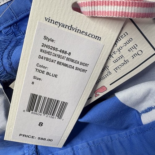 Vineyard Vines Washed Dayboat Damen-Bermuda kurz Gr. 8 Whale Tide blau neu mit Etikett - Bild 4 von 6