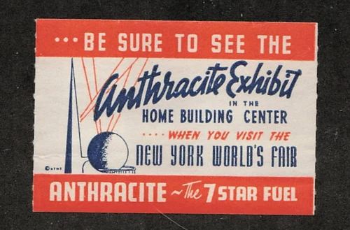 1939 New York World's Fair. Anthracite Exhibit Poster Stamp. (7 Star Fuel)