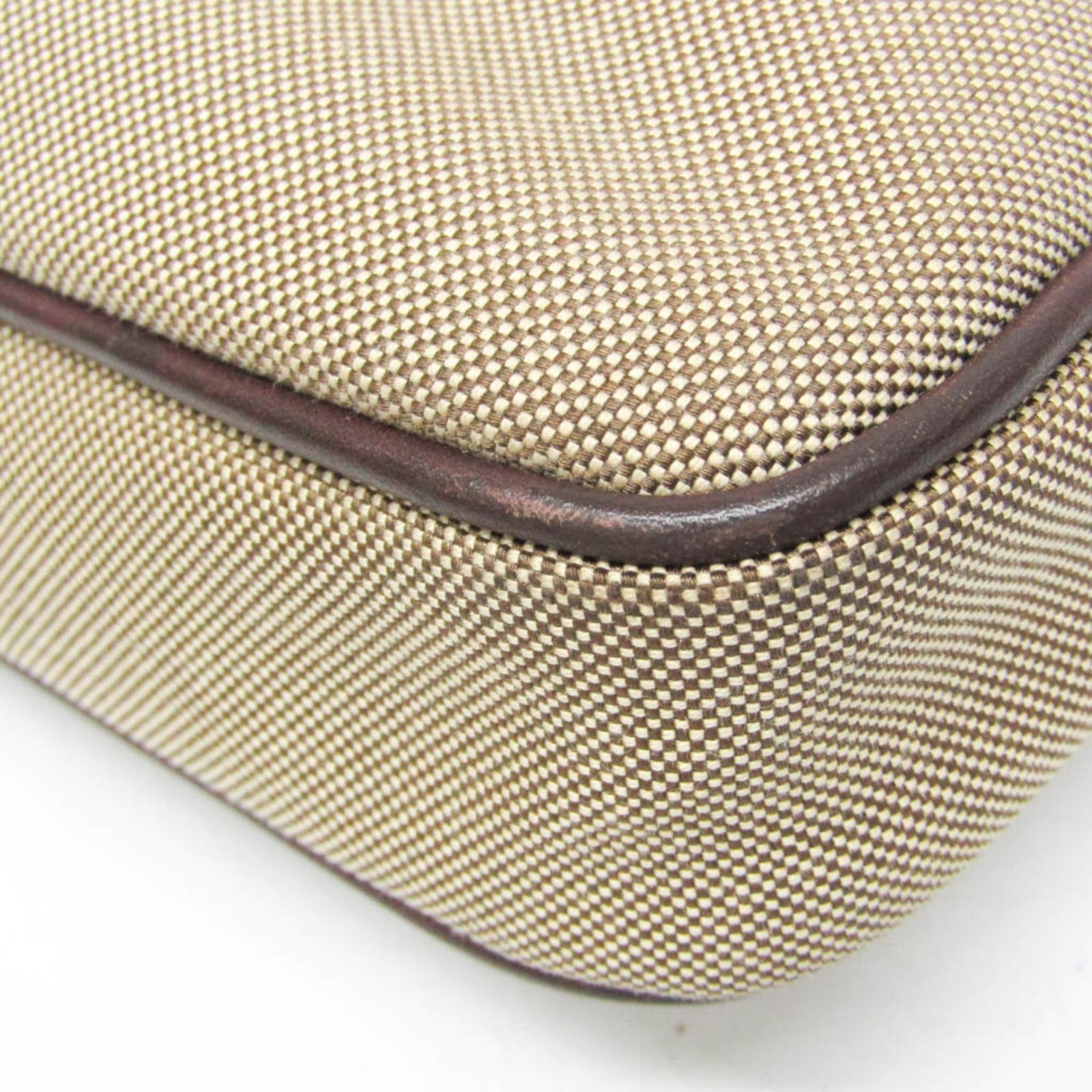 PRADA VA0649 Leather Jacquard Shoulder Bag Beige Brown Unisex USED from JP #SH thumbnail 5