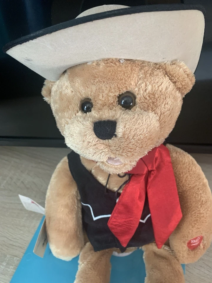 Chantilly Lane Musical Singing Cowboy Bear.  Sings “Never Ending Love Song” Cute - Image 3 of 4