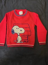 vintage children's sweater Good Sports may knit Snoopy red size 4