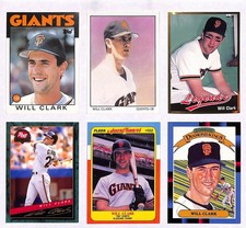 Will Clark 6 Card Lot MLB SF Giants 1986 Topps, Post, Fleer, Donruss 88 Dkings