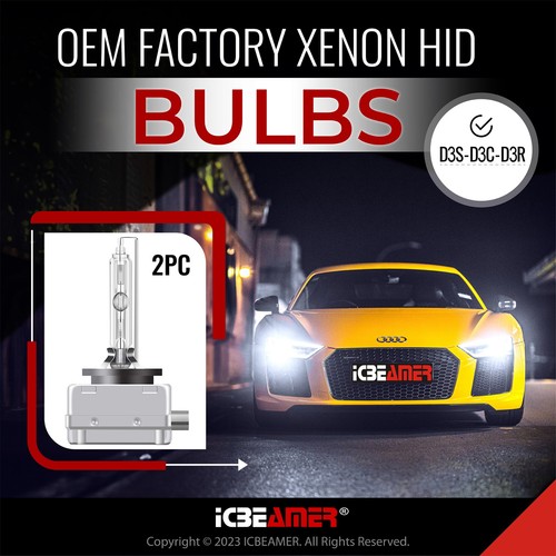 6000K Diamond White D3R D3S Replacement Factory Xenon HID Headlight Bulbs X103 - Picture 2 of 8