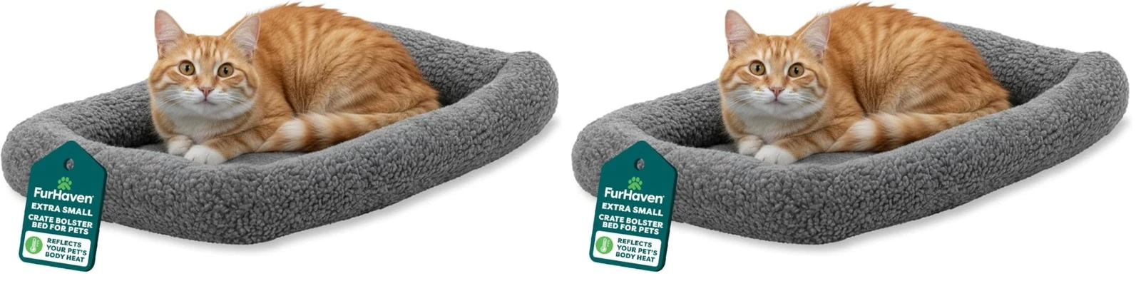 Furhaven Dog Bed for Extra Small Dogs & Indoor Cats, (Pack of 2), Gray