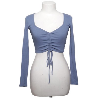 Zara, Crop Top, Größe: S, Blau, Einfarbig, Rippenstrick, Damen #KbW