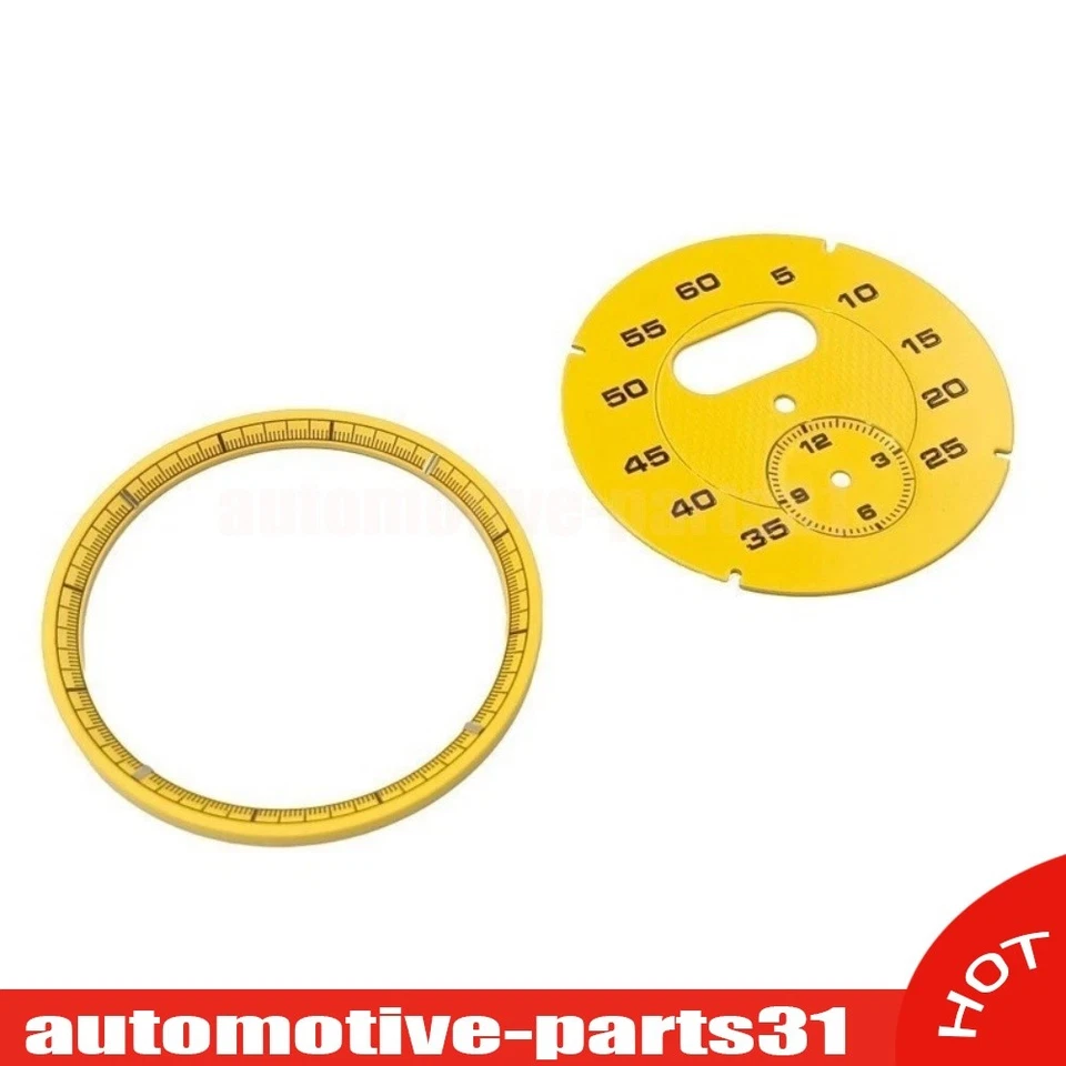 Yellow Dial Clock Gauge Chrono Fits Porsche Cayman 911 Macan Cayenne Boxster NEW - Imagem 2 de 4