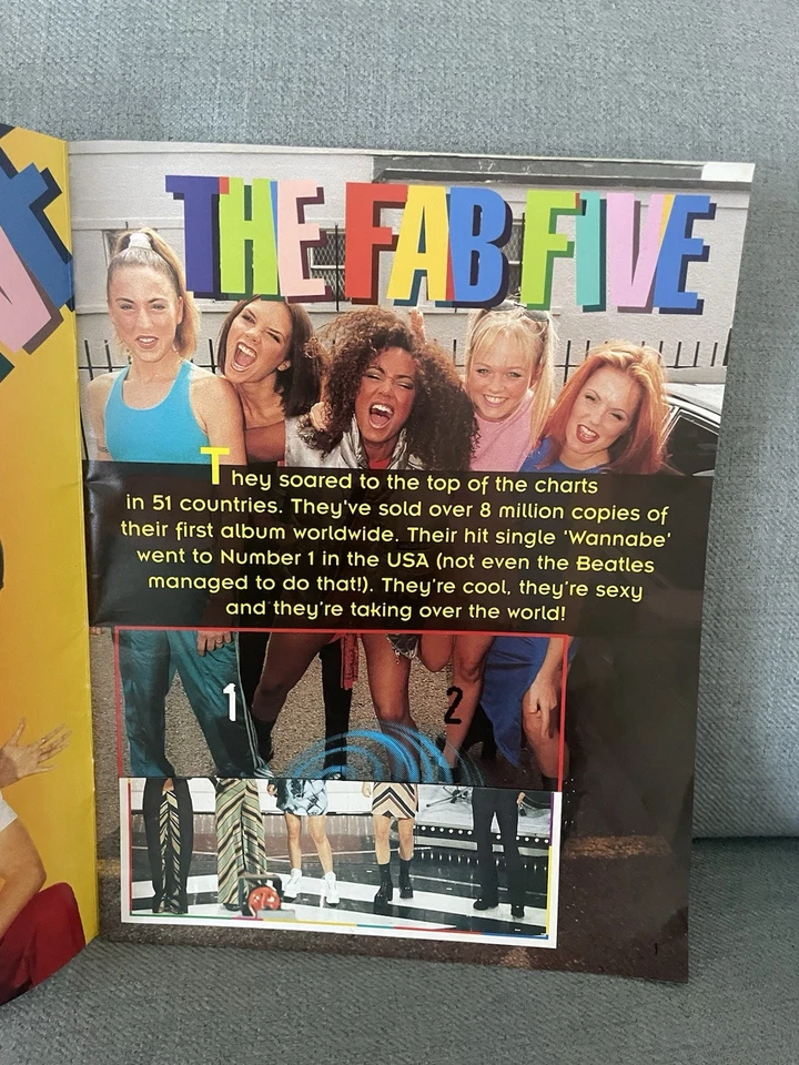 Spice Girls THE FAB FIVE 1997 Panini Collectable Sticker Book Magazine RARE - Image 3 of 4