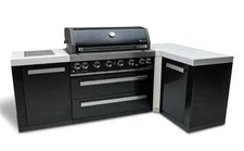 Mont Alpi 6 Burner Island 90-Degree Corner Black Stainless Steel