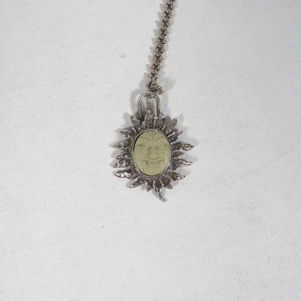 SEGNALIBRO SEGNA LIBRO IN ARGENTO 800 CIONDOLO A FORMA DI SOLE CATENINA VINTAGE - Immagine 3 di 4