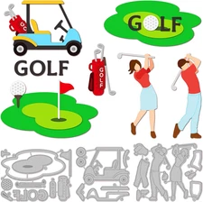 Golf Lady Man Cutting Dies for DIY Scrapbooking Metal Golf Sport Die Cuts Emboss