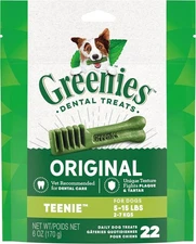 Greenies Original Teenie Dental Dog Treats, 6 oz. Pack (22 Treats)