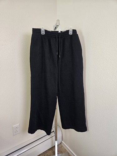 Old Navy Women Wide Leg Black Petite Medium High Rise So Comfy Sweatpants EUC - Picture 2 of 18