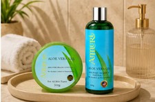 Organic Aloe Vera Gel Set for Face, Hair & Body Soothing | Ammuri