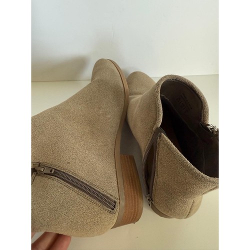CALL It SPRING Womens Ankle Boots 8.5 Tan Suede Block Heel Side Zipper - Picture 5 of 7