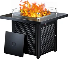 Ciays Propane Fire Pit, 28″ Outdoor Gas Fire Pit, 50,000 BTU Steel Fire Table 