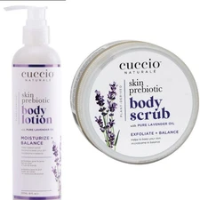 Cuccio Naturale Skin Prebiotic Body Scrub & Body Lotion - 8 Oz Each | Lavender
