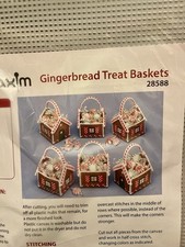 Mary Maxim Plastic Canvas New In Package Gingerbread Treat Baskets Kit
