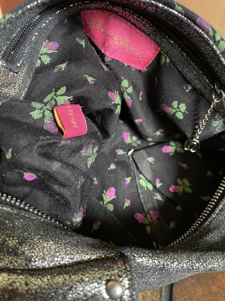 Bolso de Hombro Betsy Johnson Vintage Metálico Cadena Tachonado Y2K Años 90 Foto 3 de 4
