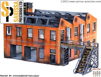 Große Fabrik - vorgeschnittenes MDF - Warlord Games Sarissa Precision LTD